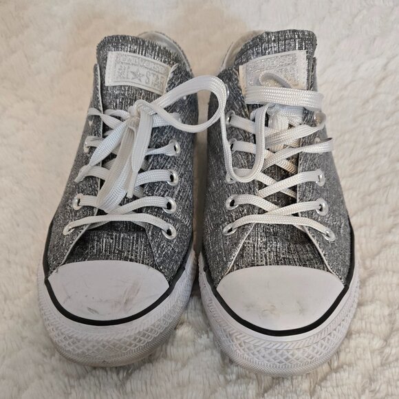 Chuck's - Women's Size 10 - Pre-owned Grey/Silver/White - Picture 1 of 6